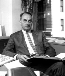 Louis Auchincloss, around 1975, in his office