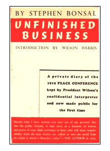 Cover of first U. K. edition of 'Unfinished Business'