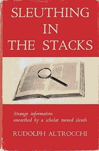 Cover of first U.S. edition of 'Sleuthing in the Stacks'